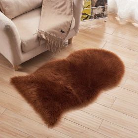 1pc Fluffy Imitation Wool Area Rug, Suede Fleece Bottom Long Imitation Wool Rug, Acrylic 80% Polyester 20%, 23.62*35.43inch, Living Room Bedroom Rug, (Color: Coffee, size: 23.62*35.43inch)